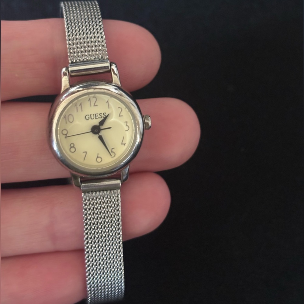 Vintage GUESS Silver Mesh Bracelet Watch (Needs battery)